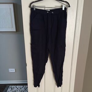 Nicole Miller linen cargo Jogger Pants
